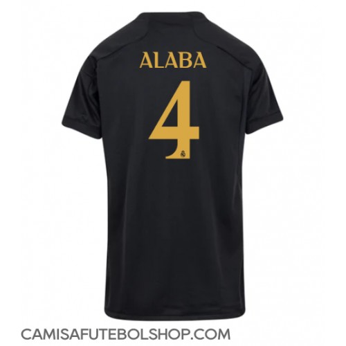 Camisa de time de futebol Real Madrid David Alaba #4 Replicas 3º Equipamento Feminina 2023-24 Manga Curta